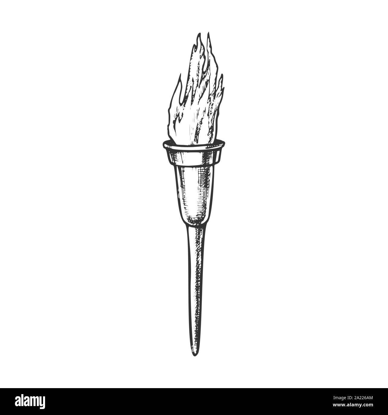 Flaming Torch Clipart Black And White