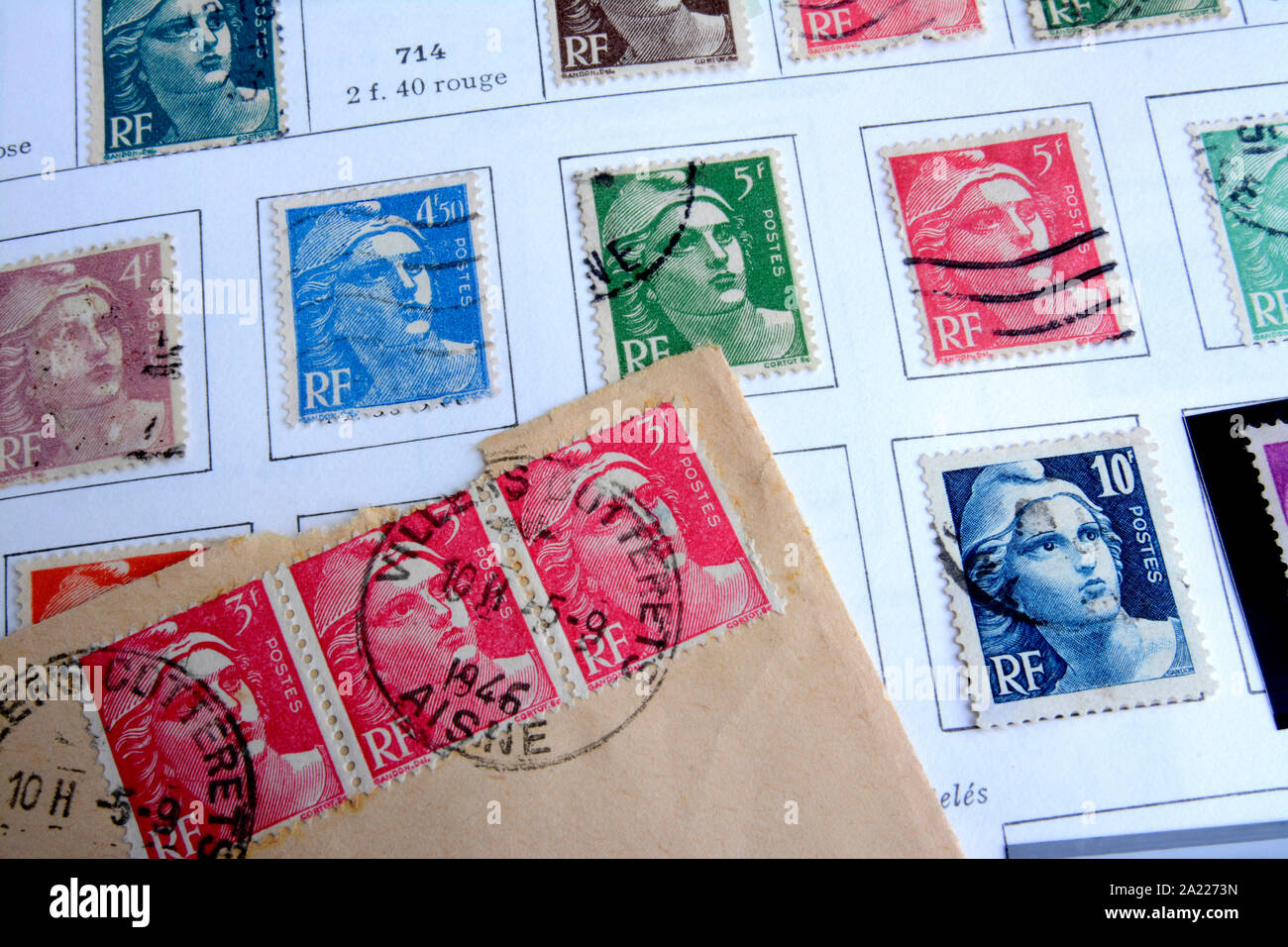 Old French stamps Stock Photo
