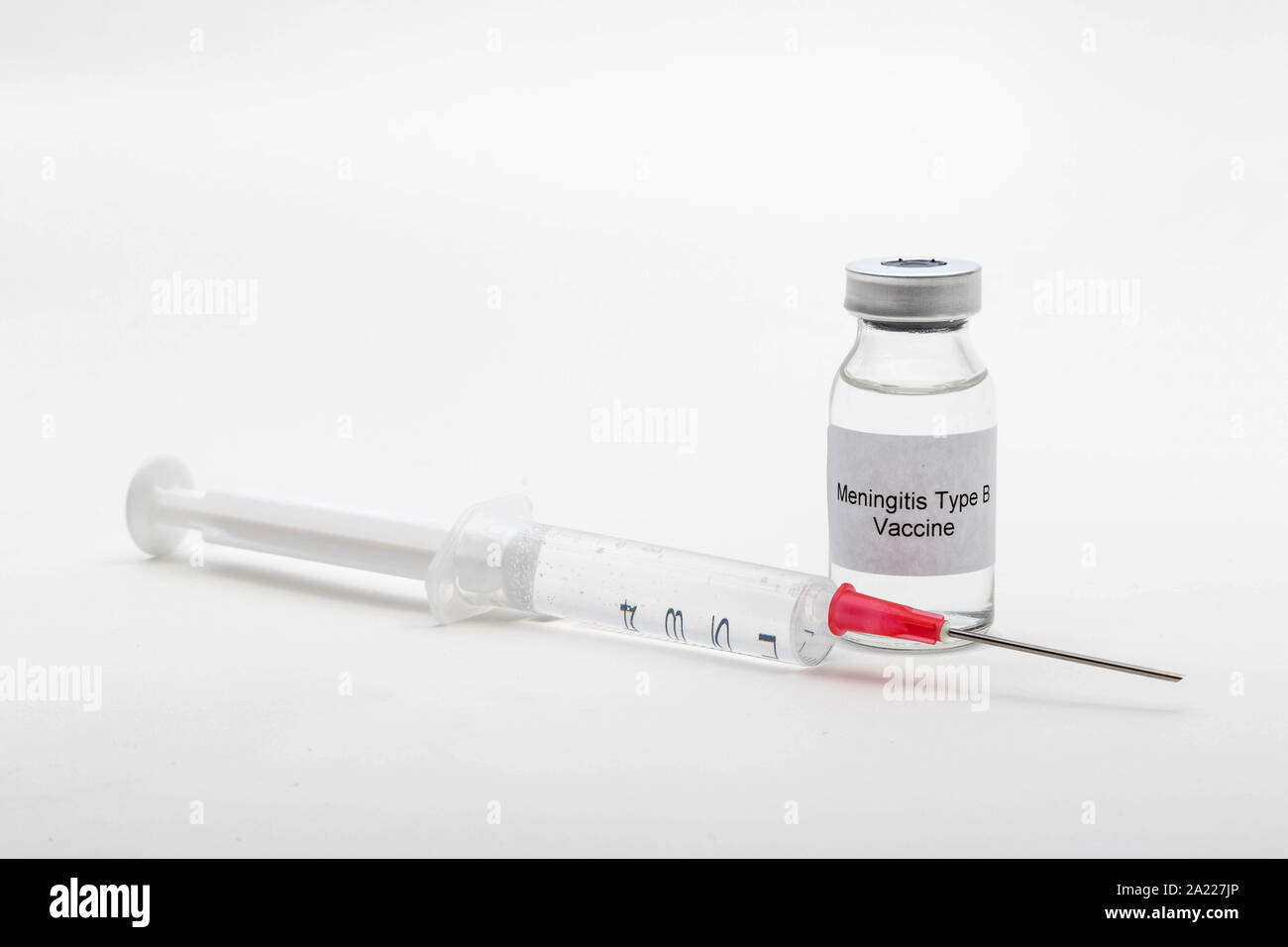 Medical concept showing medical a medical vial reading Meningitis Type ...