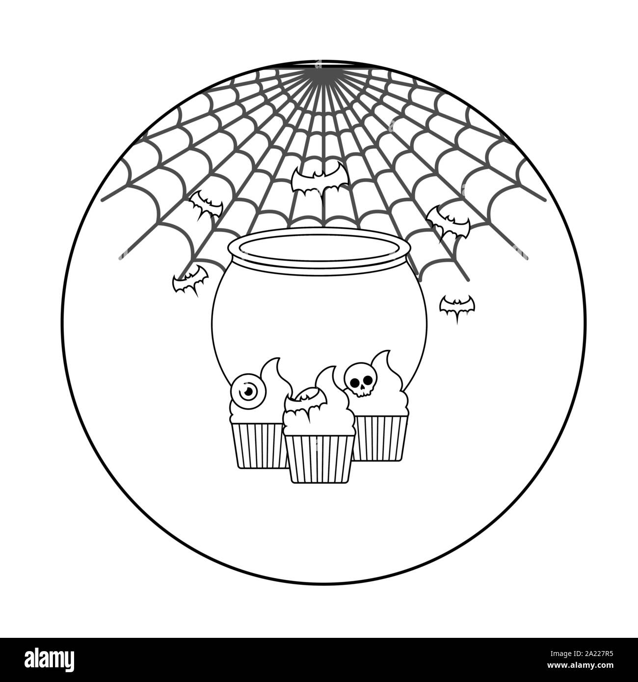 cauldron bubbly of witch on white background vector illustration design ...