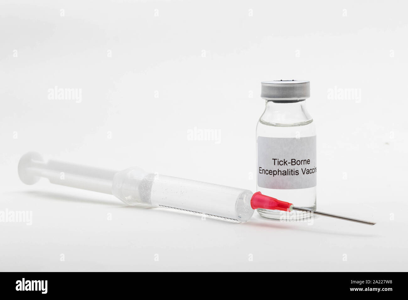 Tick Injection Medical concept showing medical a medical vial reading Tick-Borne ...