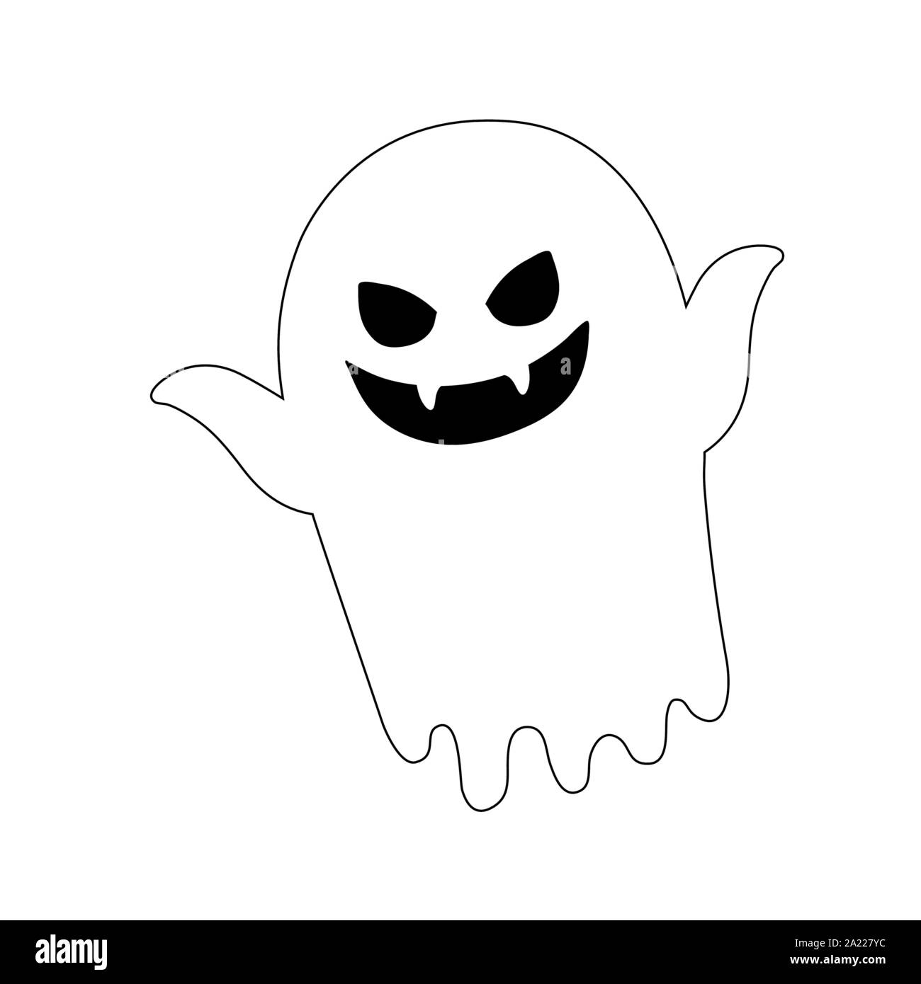 spooky halloween ghost on white background vector illustration design Stock Vector