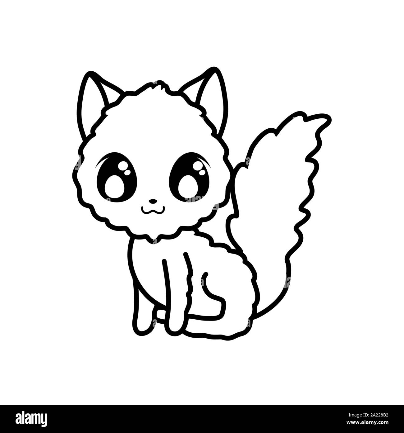 cute cat on white background vector illustration design Stock Vector ...