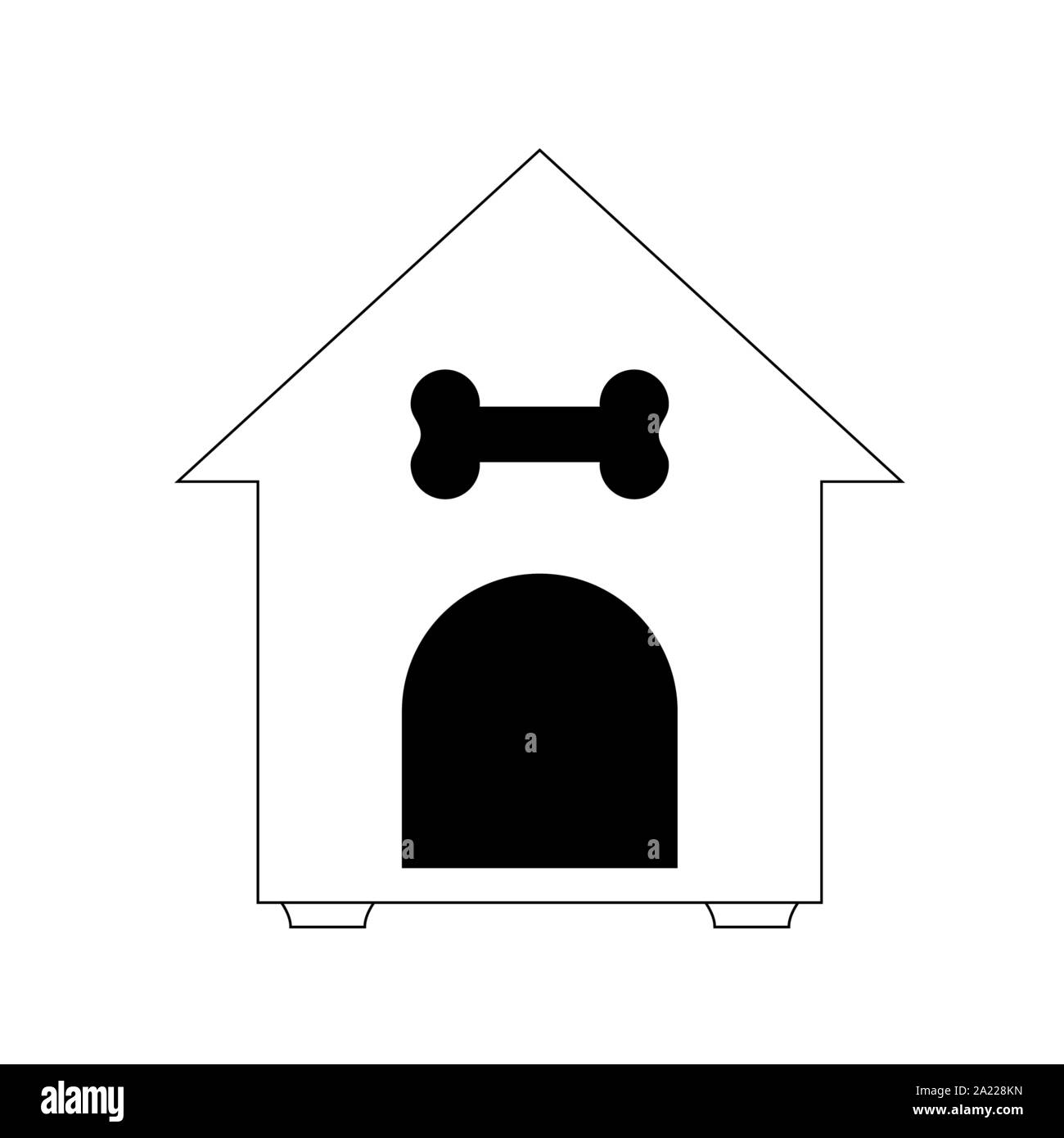 silhouette of cute dog house on white background vector illustration design Stock Vector Image