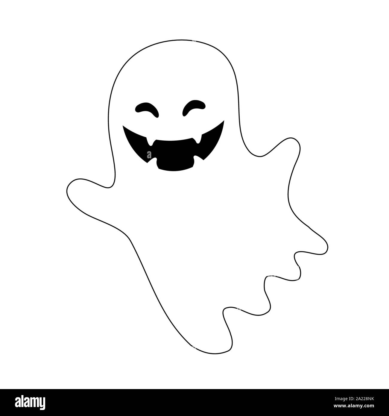 spooky halloween ghost on white background vector illustration design Stock Vector