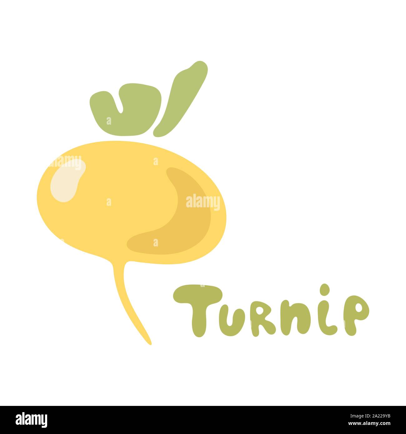 Turnip icon in flat style isolated on white background. Turnip icon in flat style. Isolated object, logo. Vegetable from the farm. Organic food Stock Vector