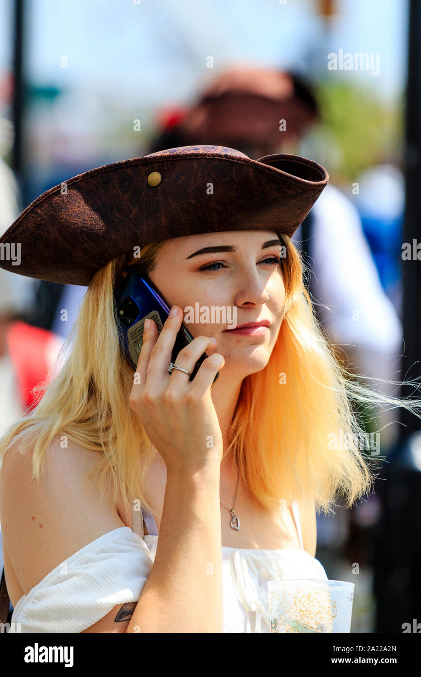Pirate Day Hastings Beautiful Caucasian Young Woman With Nose