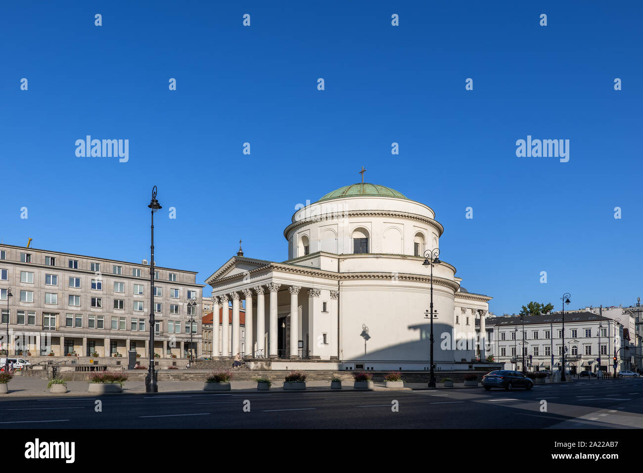 Poland, Warsaw, St. Alexander Church on Three Crosses Square in city center Stock Photo
