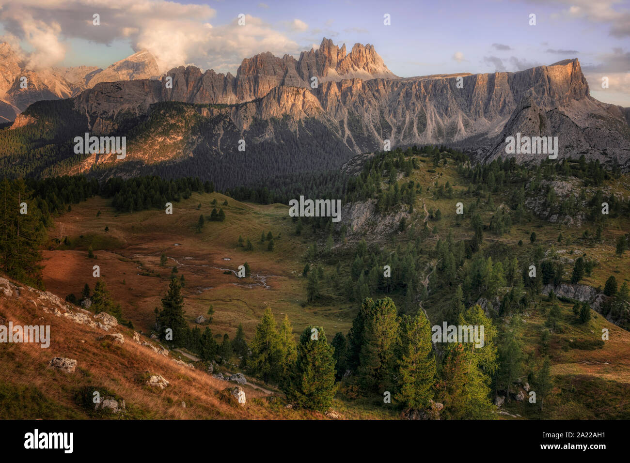 Cinque Torri, Cortina d'Ampezzo, Belluno, Veneto, Dolomites, Italy, Europe Stock Photo