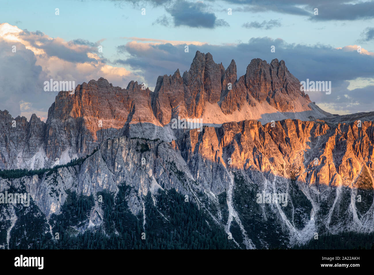 Cinque Torri, Cortina d'Ampezzo, Belluno, Veneto, Dolomites, Italy, Europe Stock Photo
