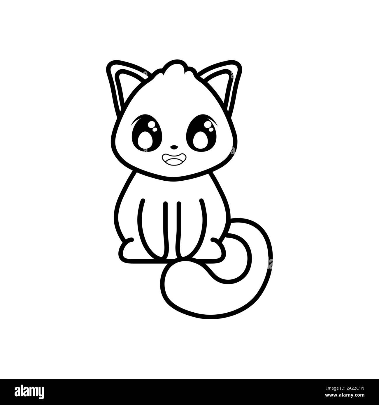 cute cat on white background vector illustration design Stock Vector ...