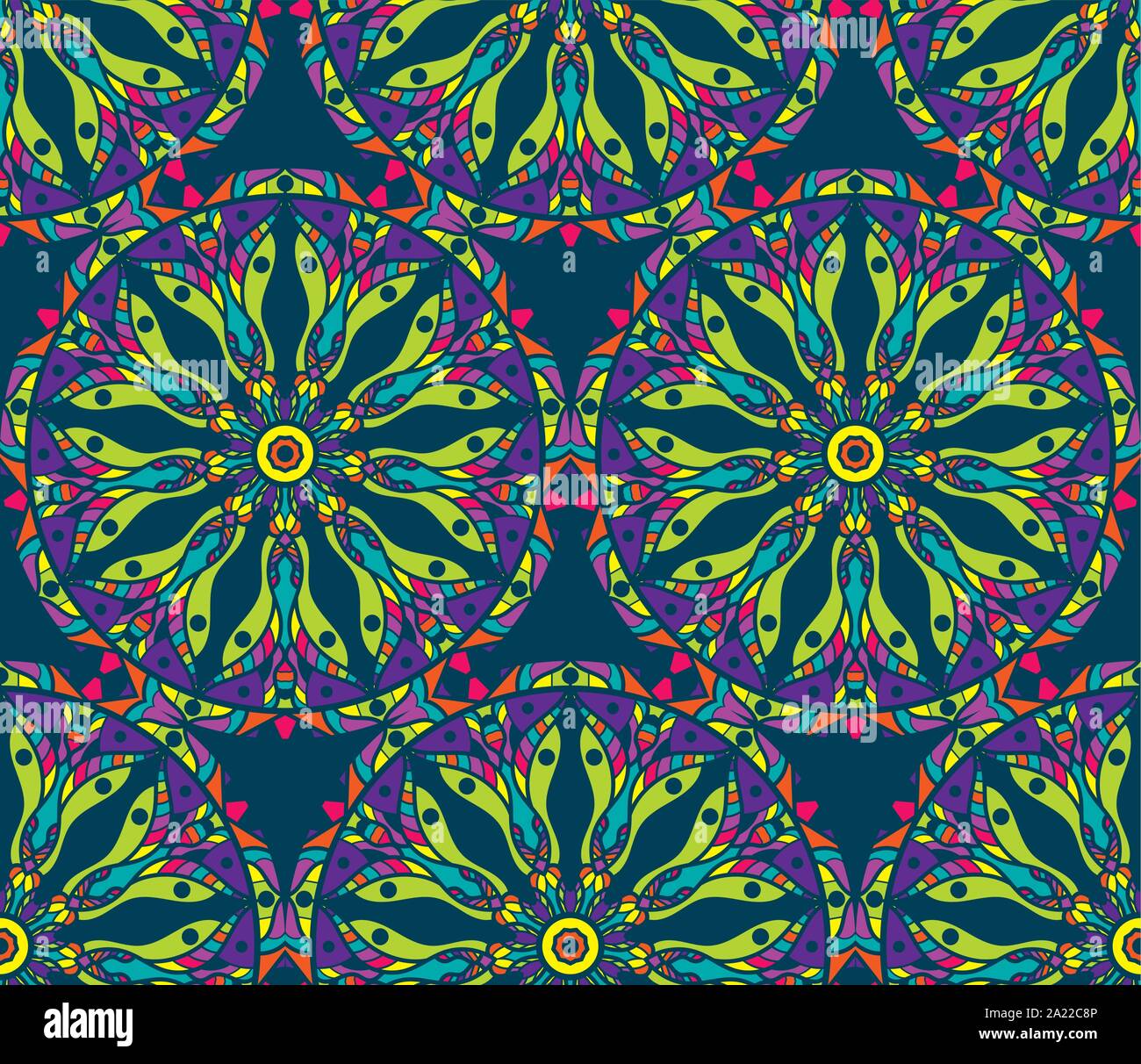 Seamless repeating floral pattern consisting of mandalas Stock Vector ...