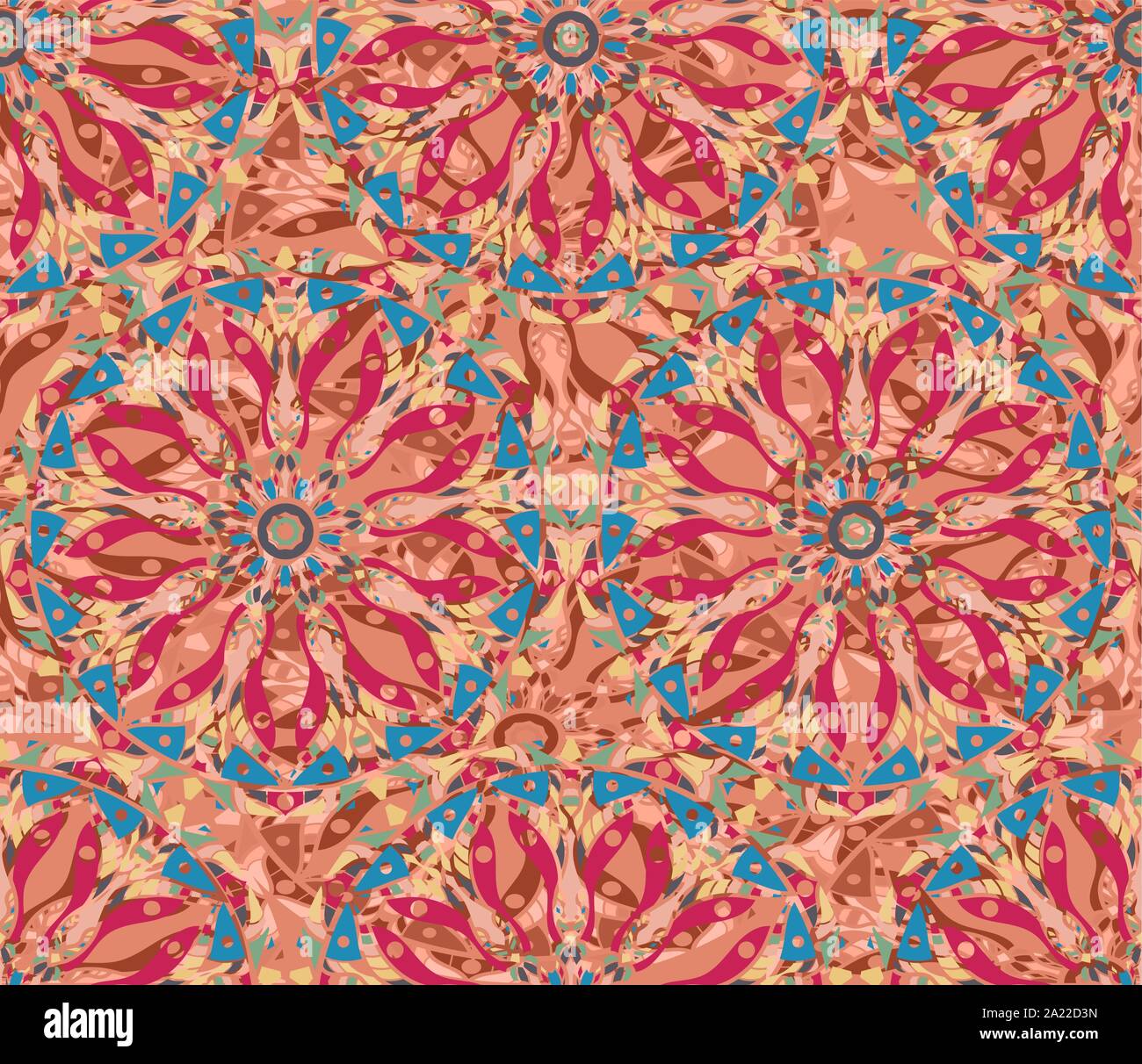 Seamless repeating floral pattern consisting of mandalas Stock Vector ...