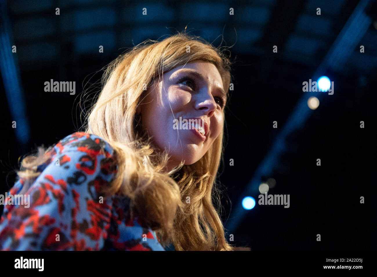 Manchester, UK. 30th September 2019. Conservationist Carrie Symonds, partner of Prime Minister Boris Johnson, attends day two of the Conservative Party Conference in Manchester. © Russell Hart/Alamy Live News. Stock Photo
