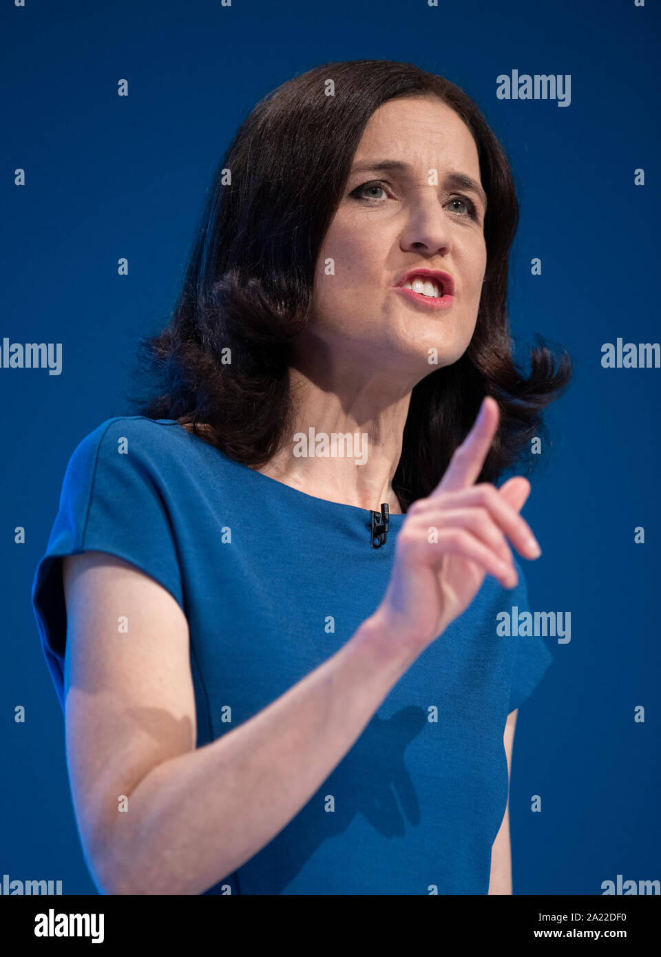 Manchester, UK. 30th Sep, 2019. Theresa Villiers, Secretary of State for Environment, Food and Rural Affairs and MP for Chipping Barnet speaks at day two of the Conservative Party Conference in Manchester. Credit: Russell Hart/Alamy Live News Stock Photo