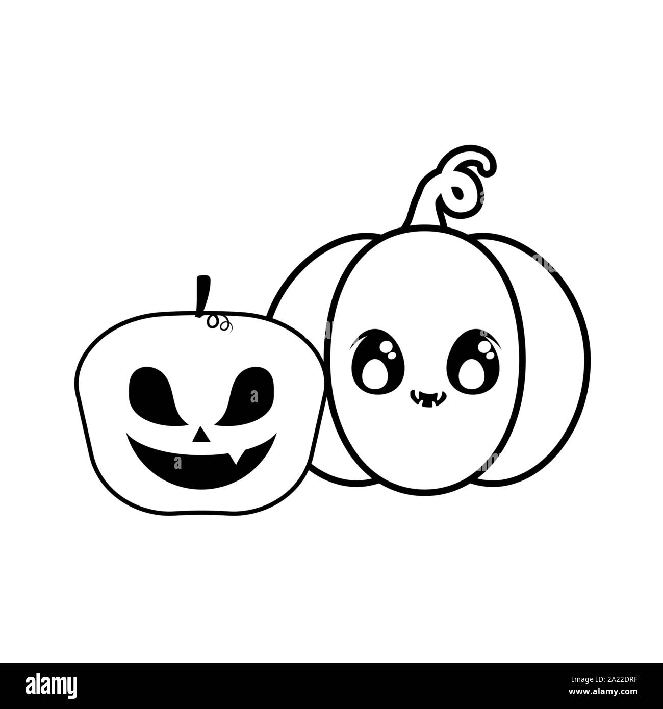 halloween pumpkins on white background vector illustration design Stock ...