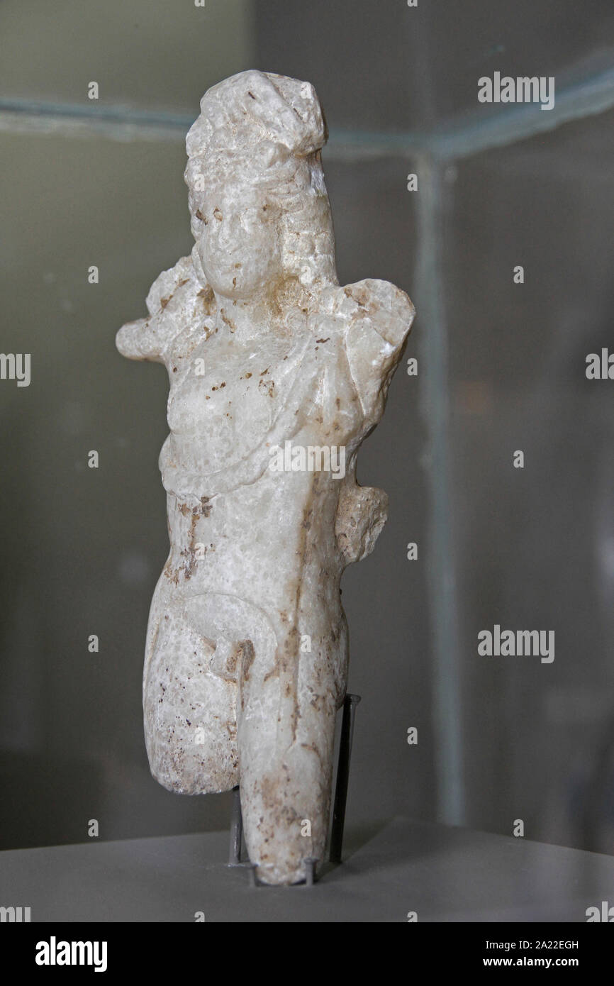 Marble statuette of the Roman God Apollo on display in National Archaeological Museum Djerdap, Kladovo, Serbia. Stock Photo