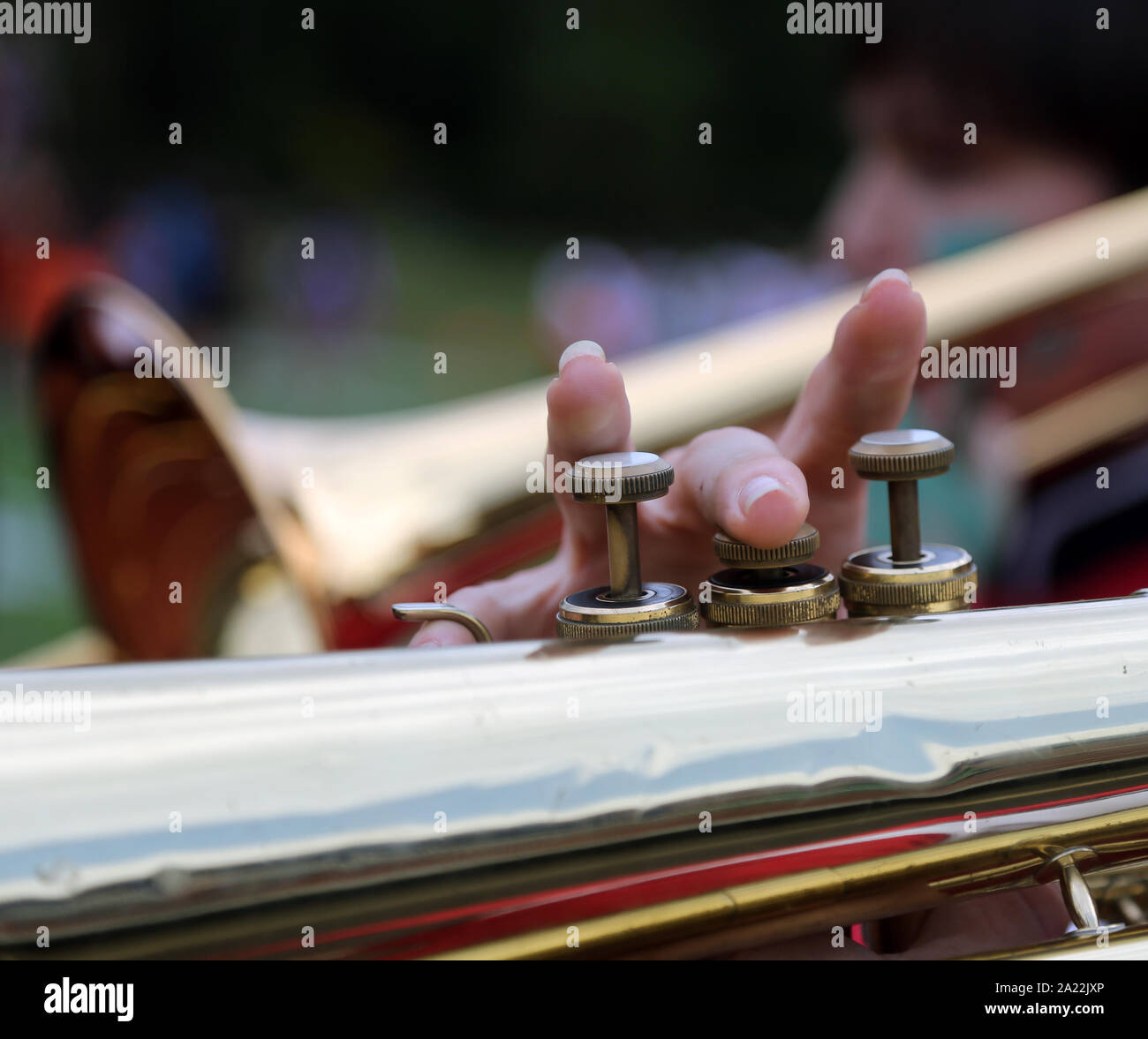 School band high school trumpet player hires stock photography and