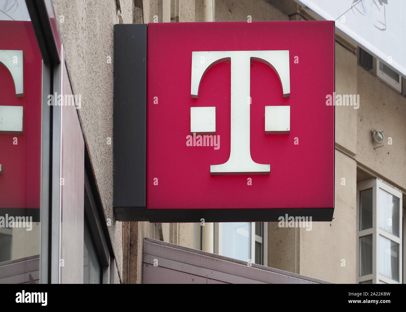 BONN, GERMANY - CIRCA AUGUST 2019: Deutsche Telekom sign Stock Photo