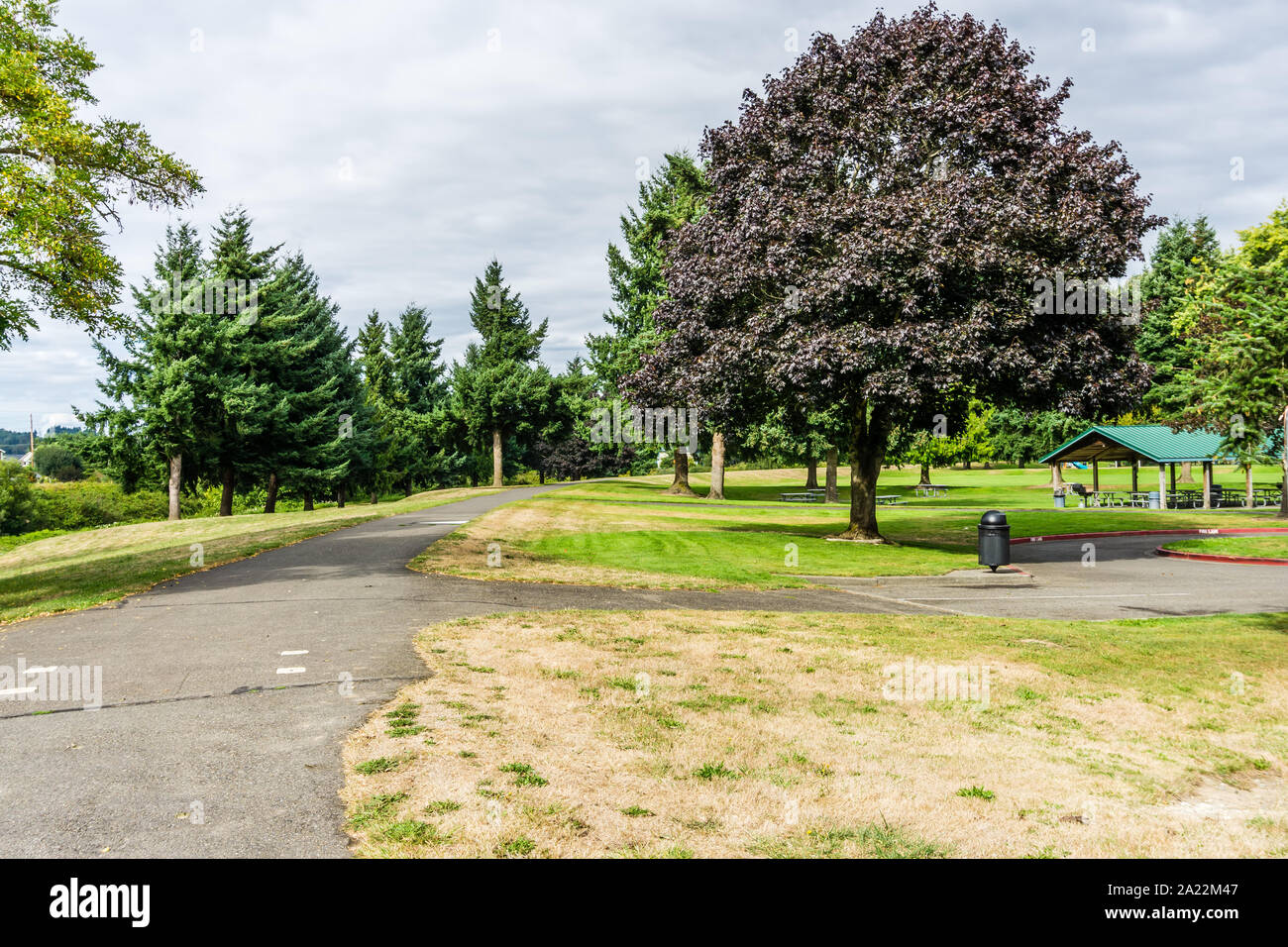 Green River Trail in Kent, Washington. Stock Photo