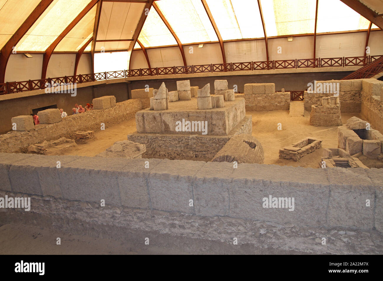 View of Ancient Roman ruins in the interior centre of Viminacium or Viminatium, an Ancient Roman military camp in the old Roman province of Moesia (today's Serbia), Kostolac, Branichevo District, Serbia. Stock Photo