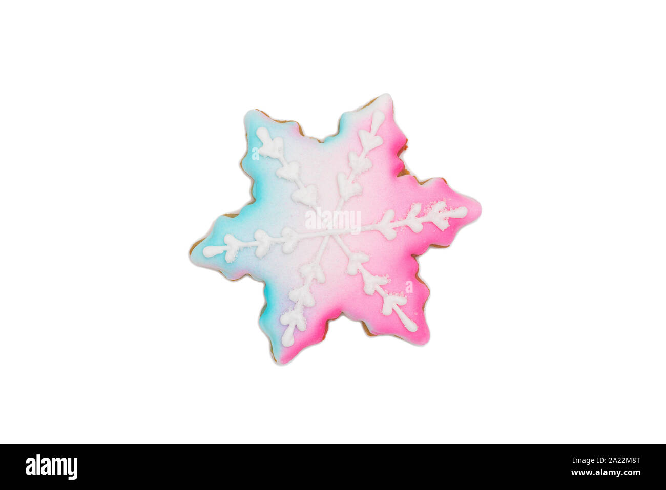 gingerbread cookie snowflake isolated on a white background Stock Photo