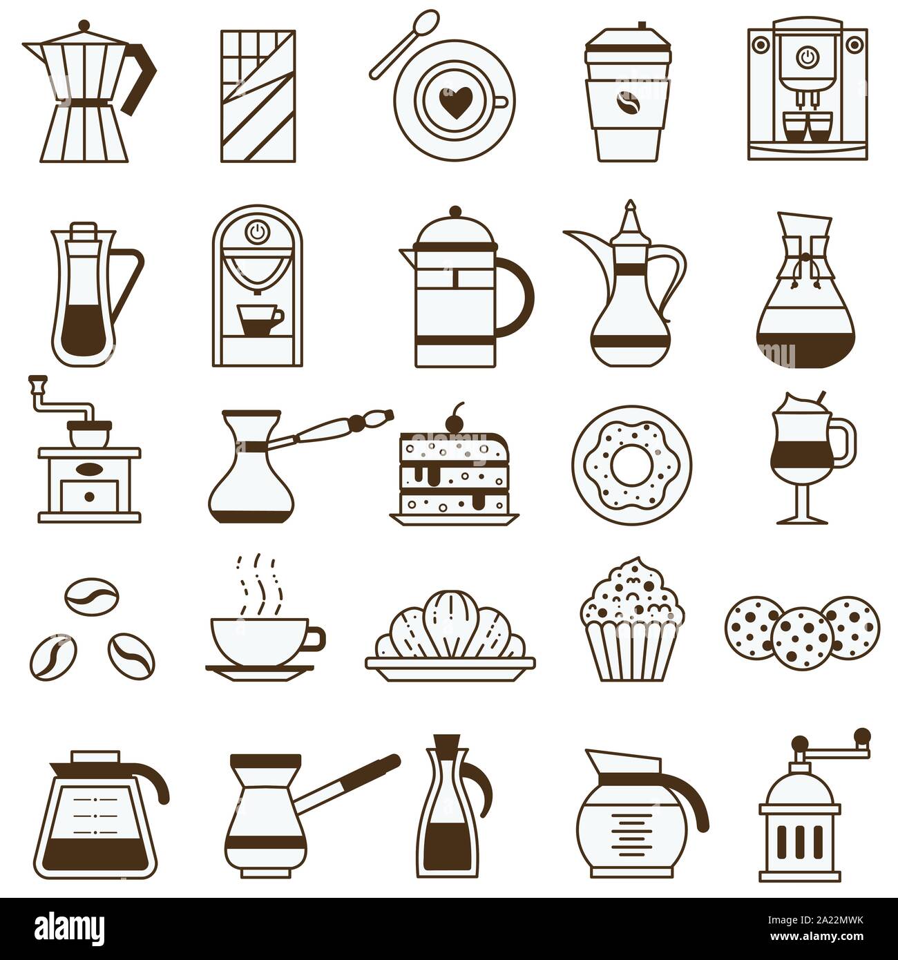 Coffee Shop or House Menu Icon Set Stock Vector Image & Art Alamy