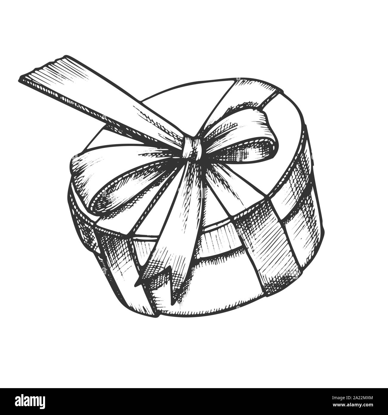 https://c8.alamy.com/comp/2A22MXM/gift-box-in-round-shape-with-ribbon-retro-vector-2A22MXM.jpg