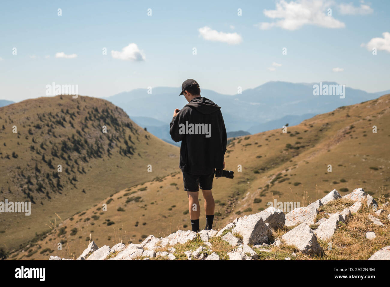 Montañas y soledad Stock Photo