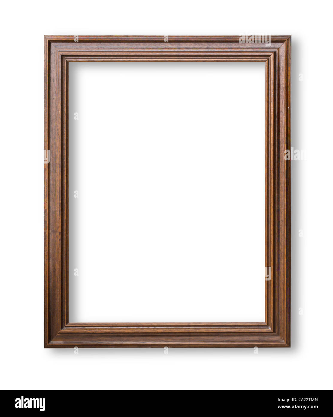 Wooden frame for paintings or photographs isolated with clipping path Stock Photo