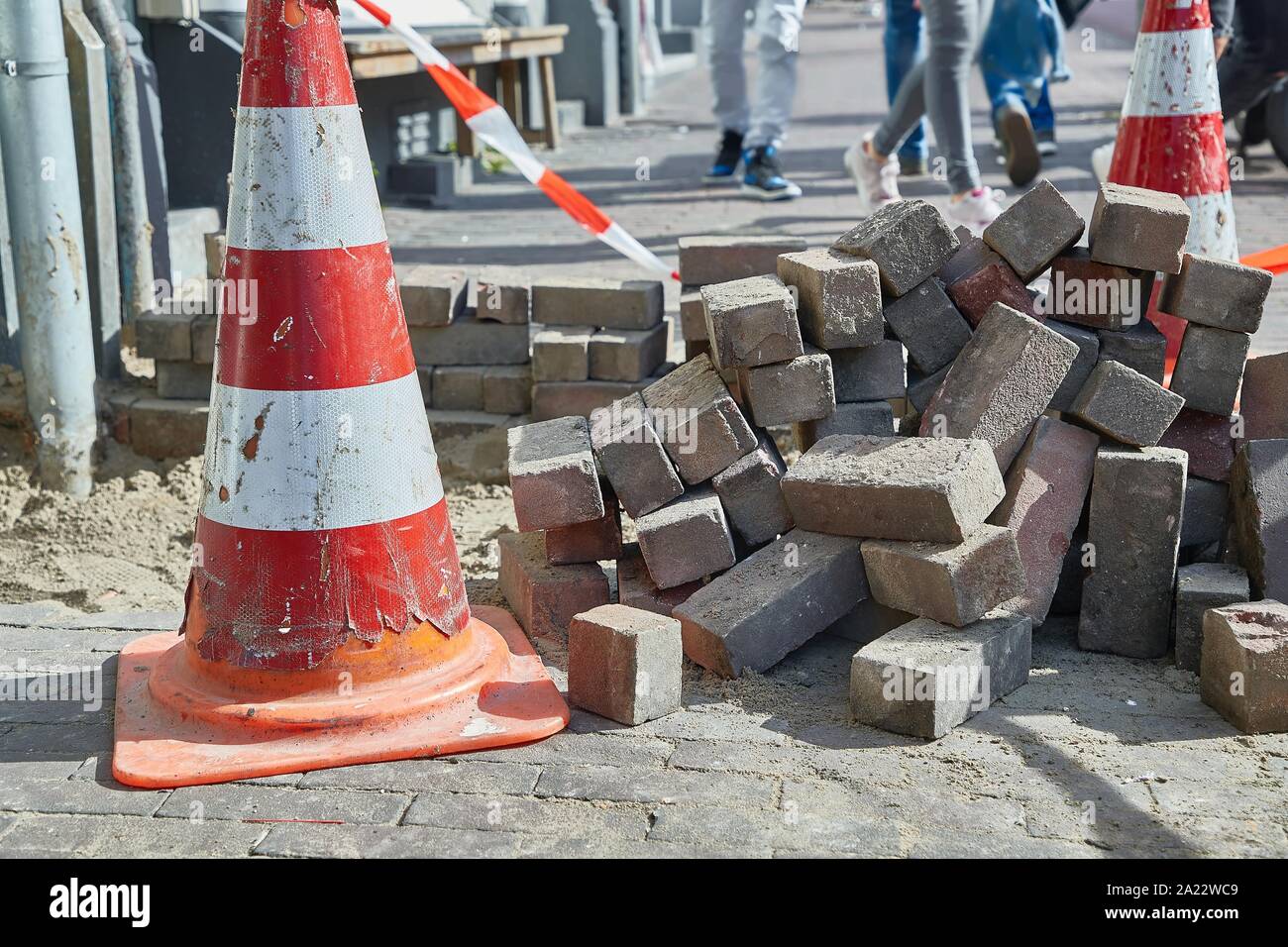Urban construction site with cone Stock Photo Alamy