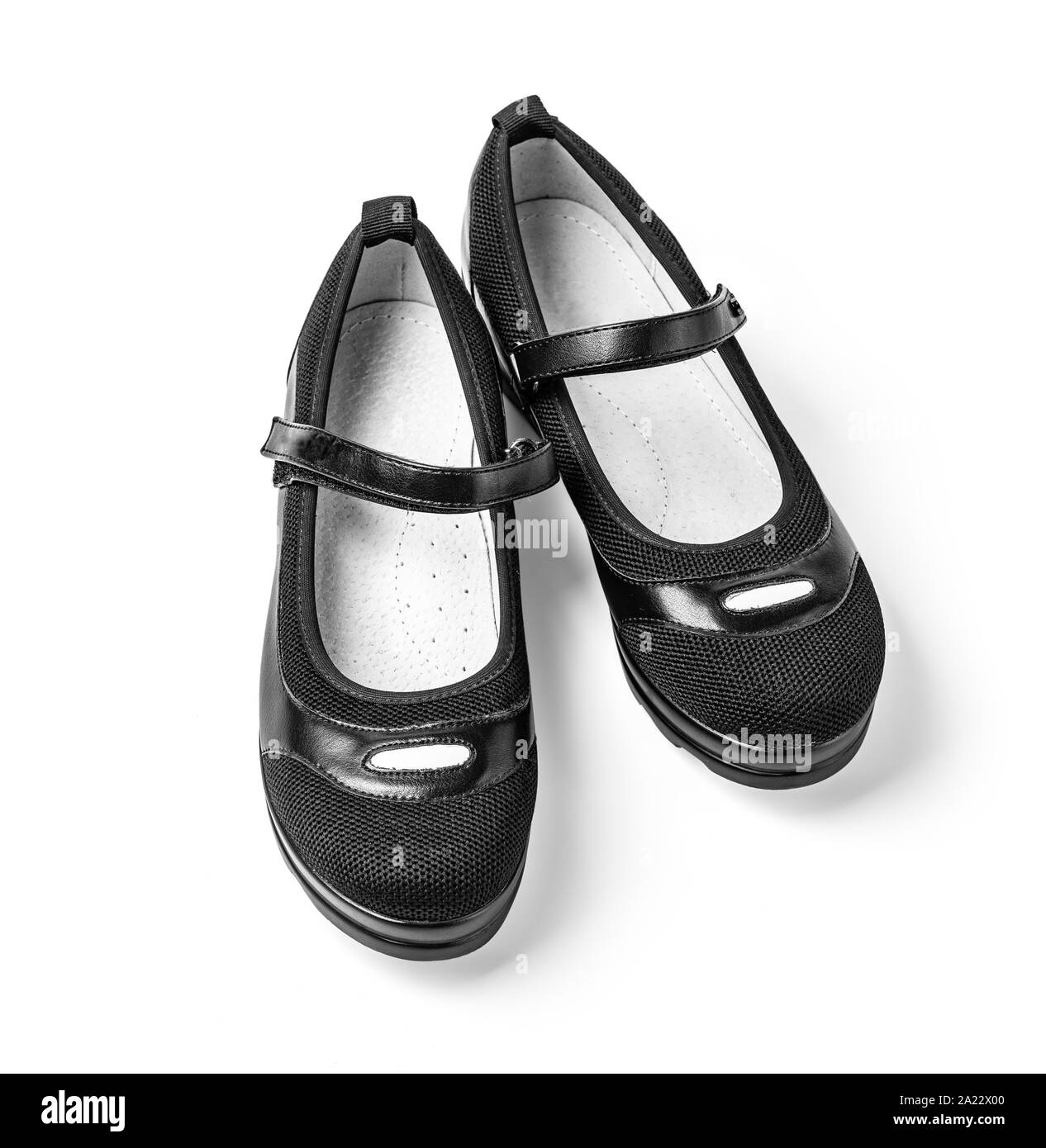 black girl shoes isolated on white with clipping path Stock Photo Alamy