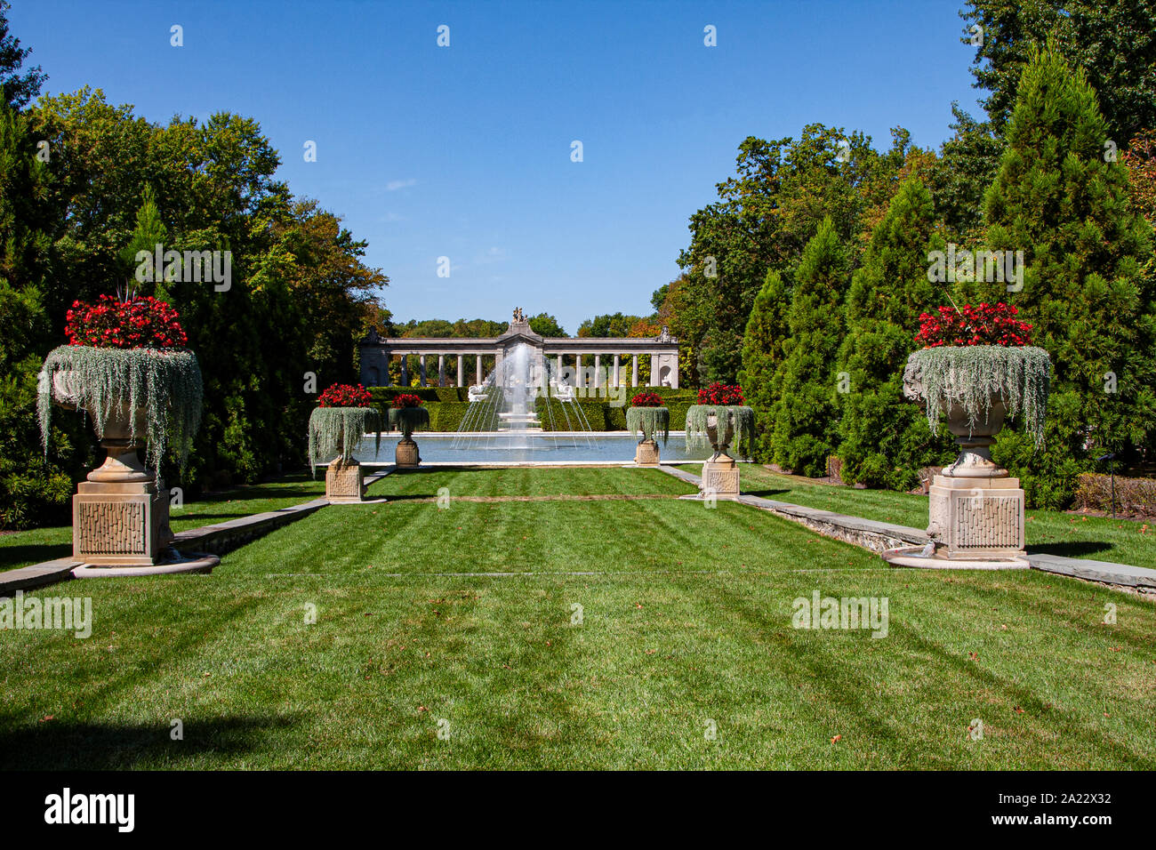 USA, Delaware, Wilmington, Nemours Estate, House, Gardens, fall, September, Stock Photo