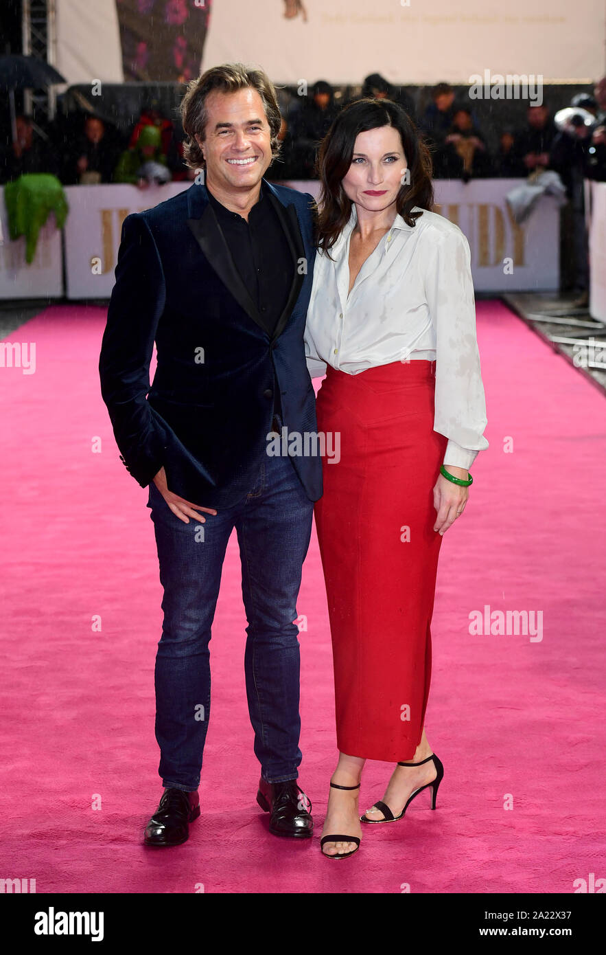 Rupert Goold and wife Kate Fleetwood arriving for the Judy European Premiere held at the Curzon Theatre, Mayfair, London. Stock Photo