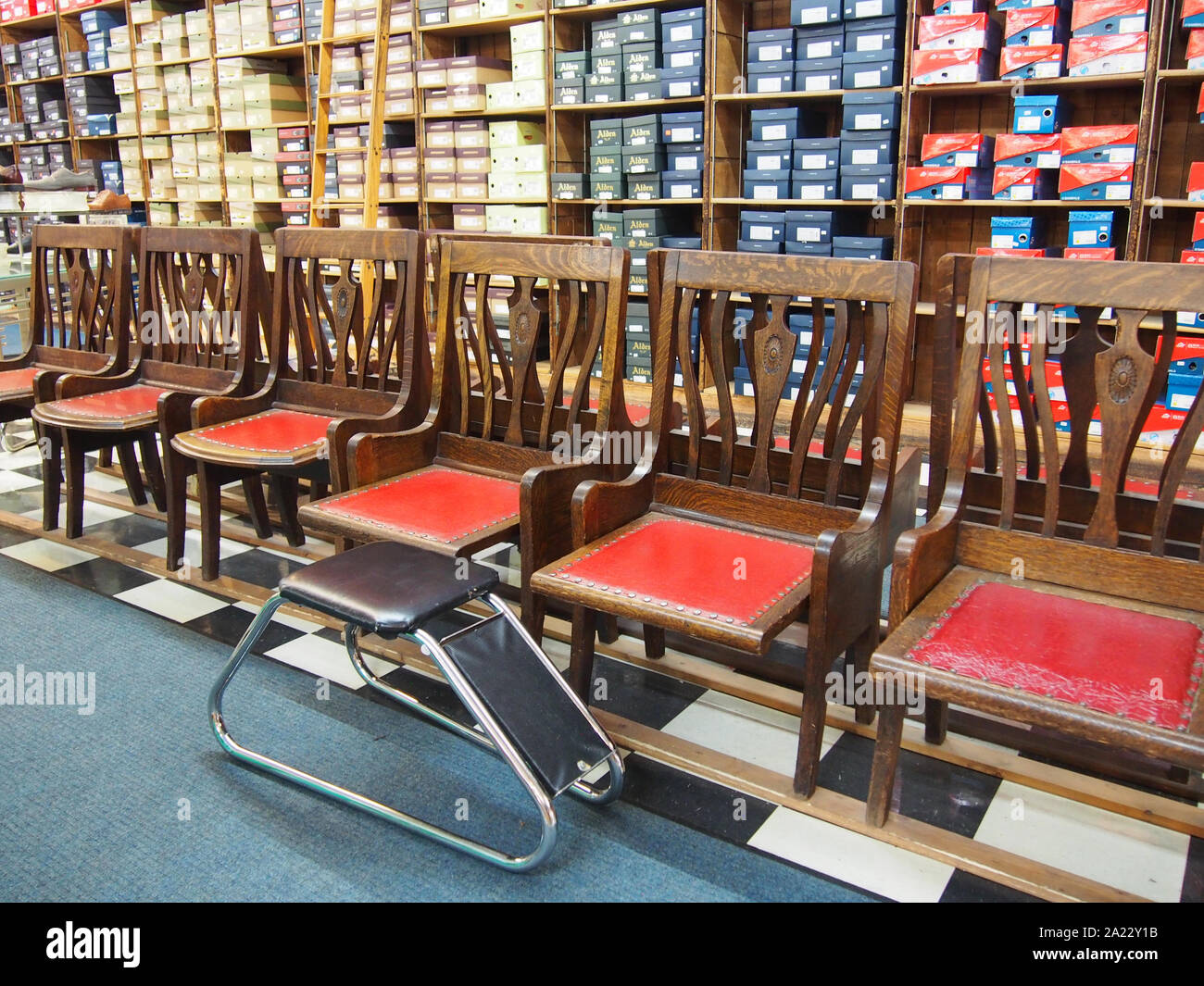 Interior of the famous Stout's Shoe Store located along Mass Ave, one