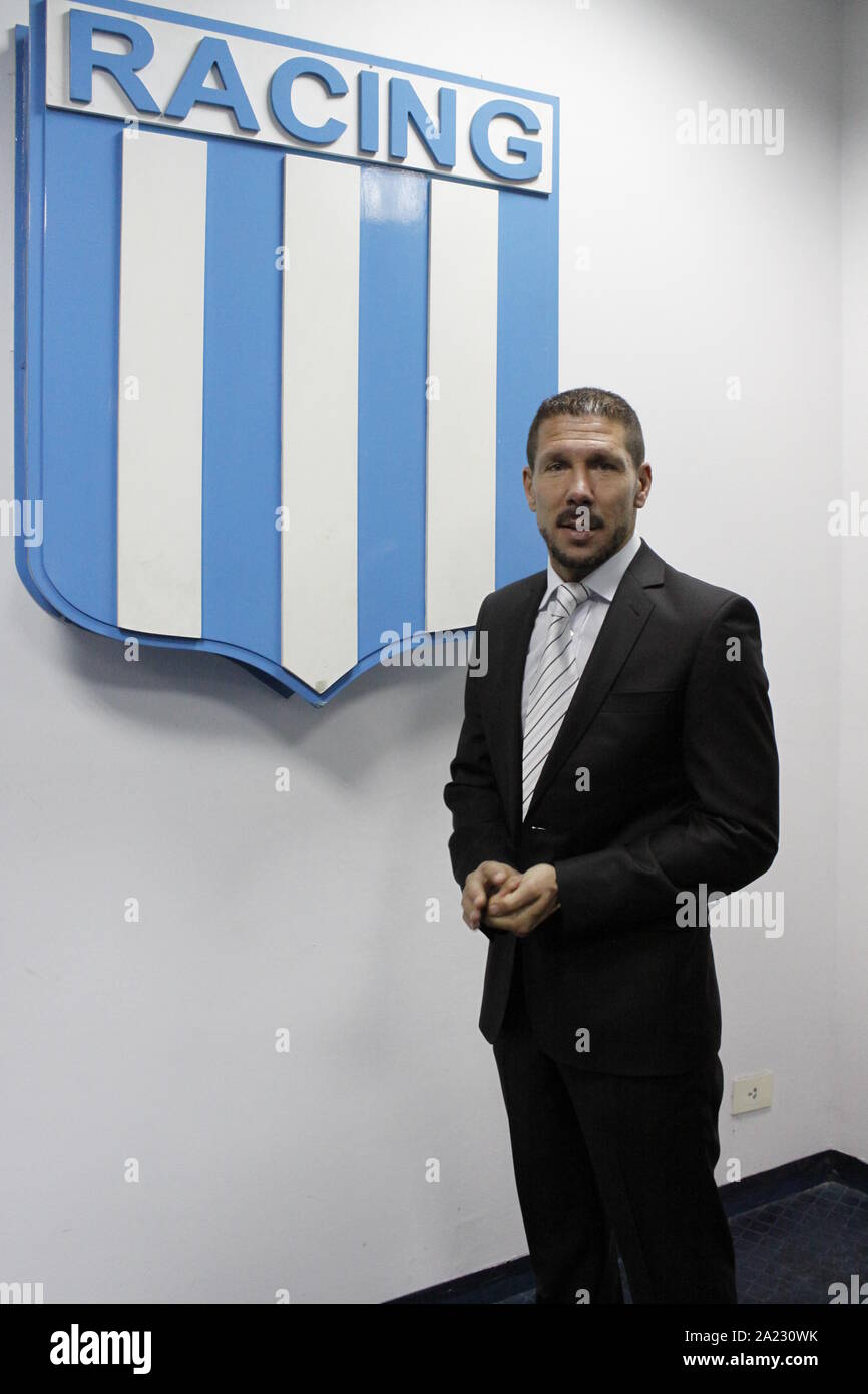 Buenos Aires, Argentina - 21 June 2011 -  Diego Simeone is the new coach of Racing Club de Avellaneda Stock Photo