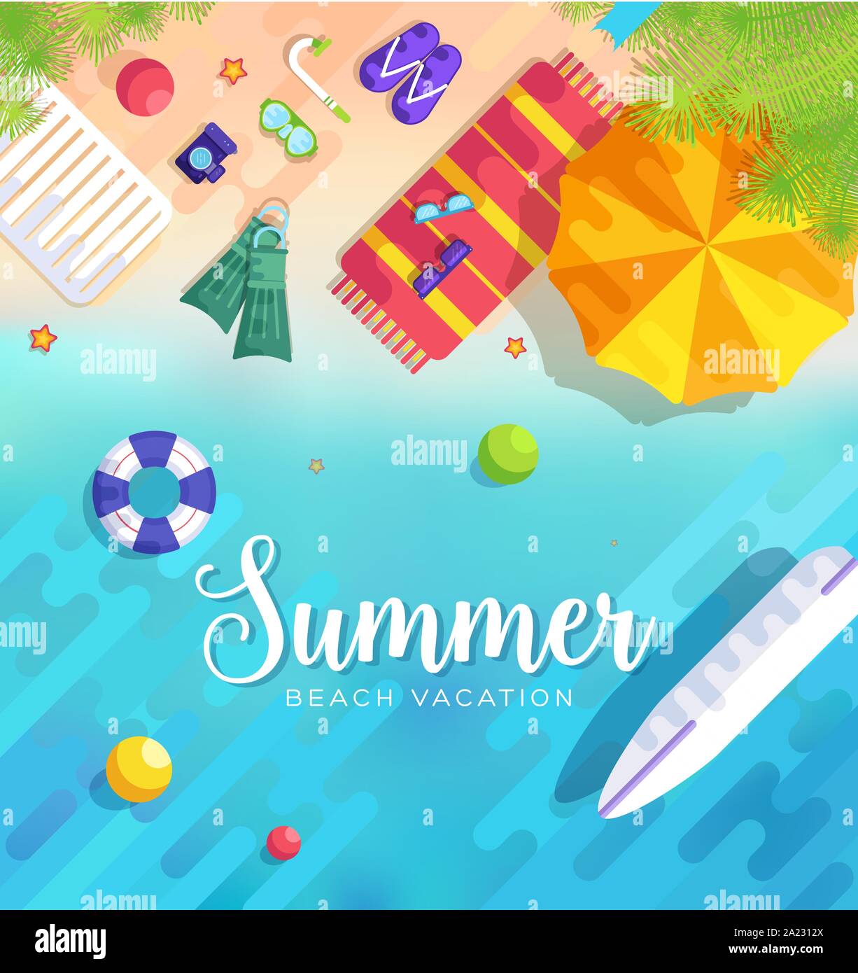 summer vecetion time background vector illustration Stock Vector