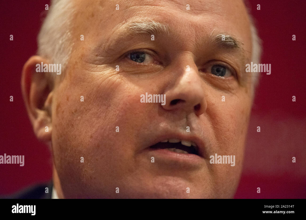 Manchester, UK. 30th Sep, 2019. Iain Duncan Smith, MP for Chingford and Woodford Green, speaks at the Centre for Social Justice fringe event The Forgotten Few: Why are 1.3 million people still unemployed?, on day two of the Conservative Party Conference in Manchester. Credit: Russell Hart/Alamy Live News Stock Photo