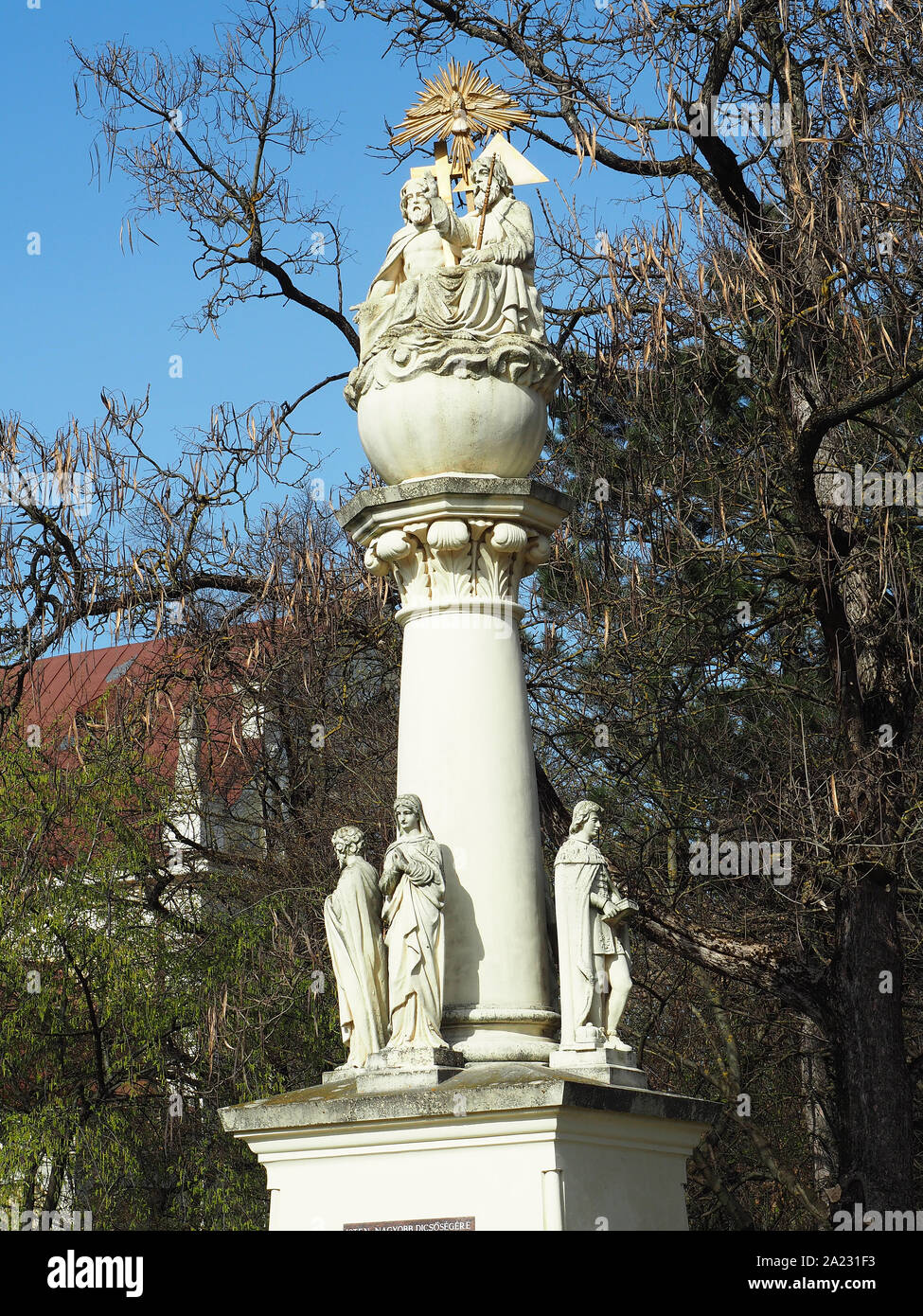 Holy Trinity Column, Jánoshalma, Hungary, Magyarország, Europe Stock Photo