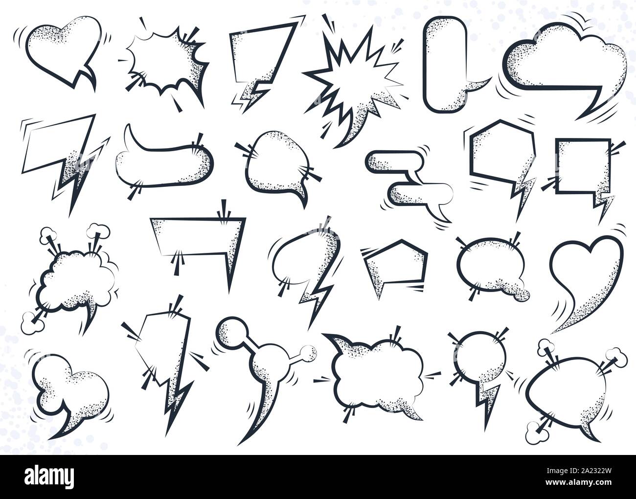 Vector Illustration and graphic elements. Set of comic speech bubbles concept Stock Vector