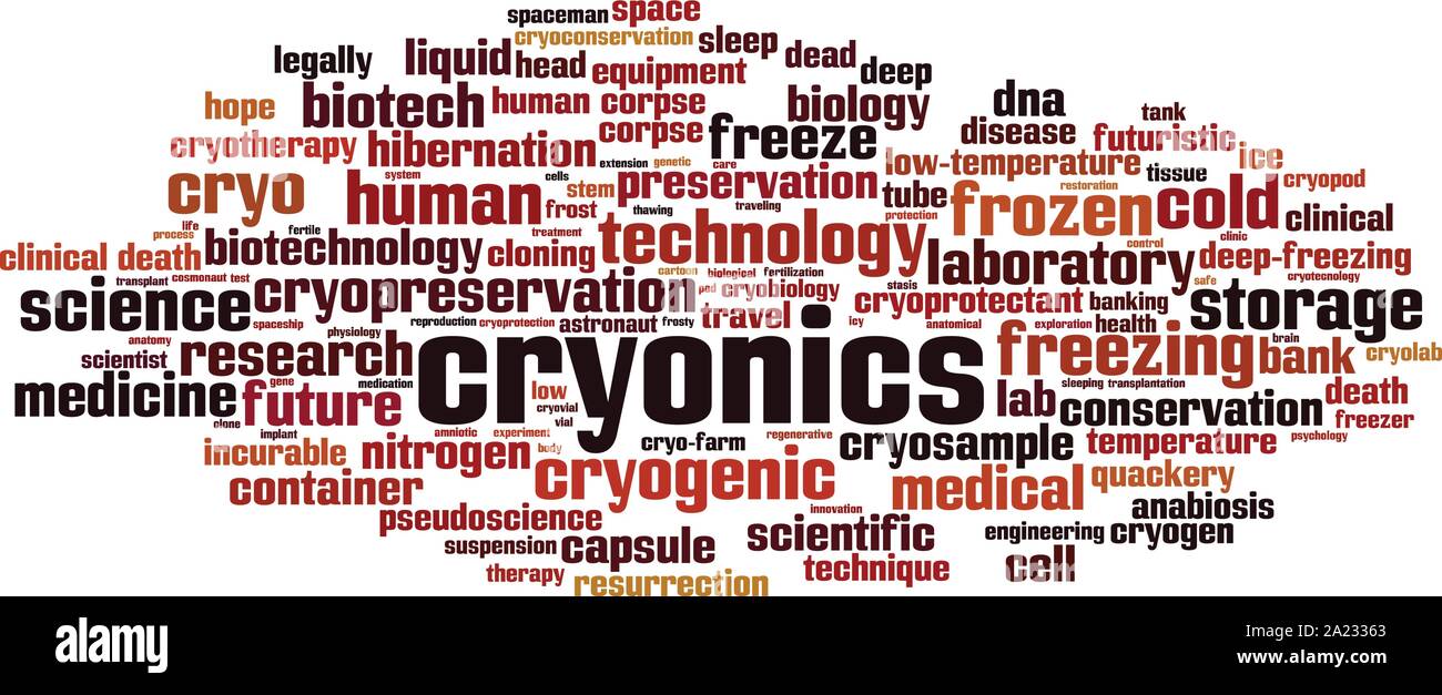 Cryonics word cloud concept. Collage made of words about cryonics. Vector illustration Stock Vector