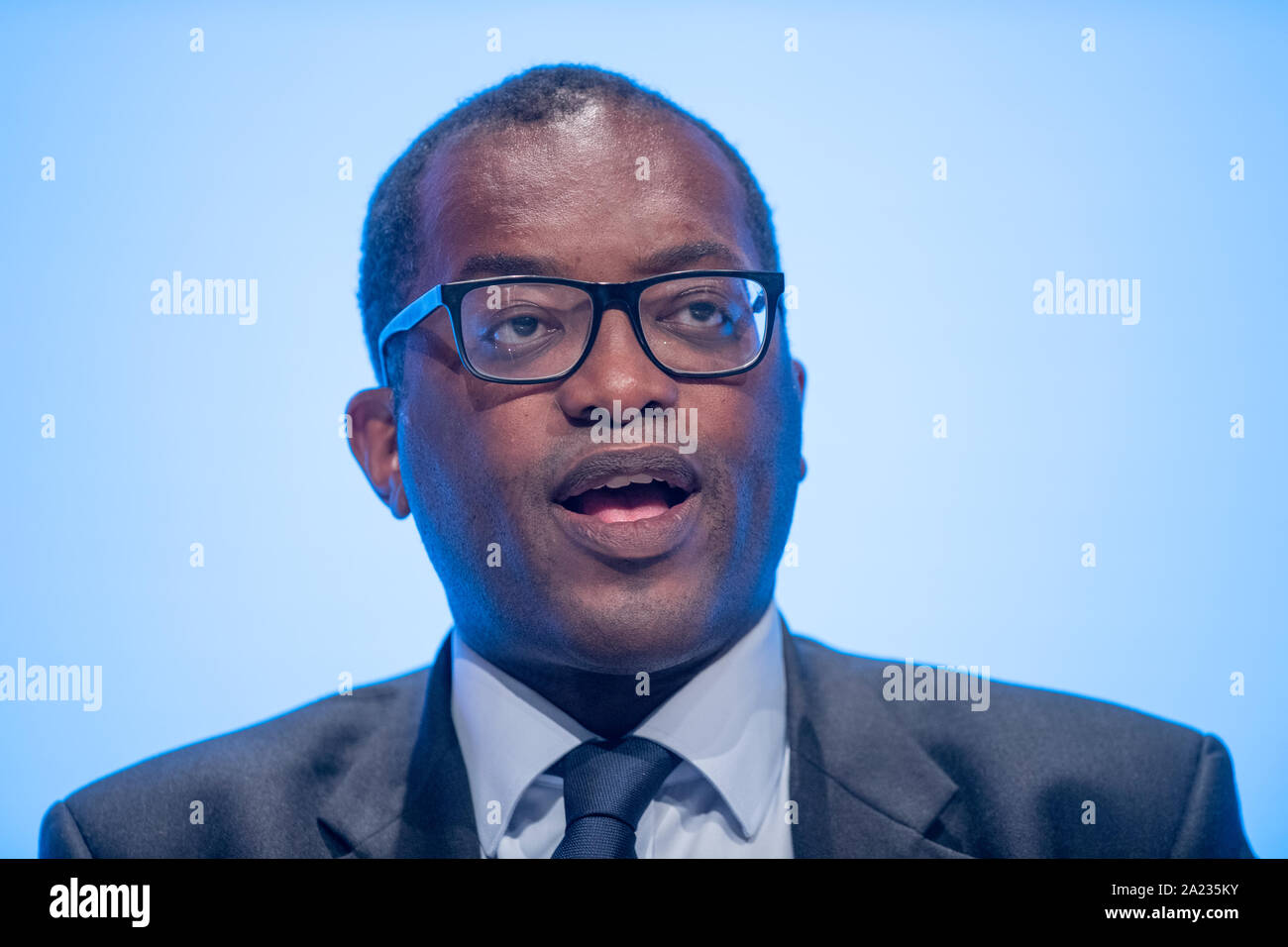 Manchester, UK. 30th Sep, 2019. Kwasi Kwarteng, Minister of State for Business, Energy and Clean Growth and MP for Spelthorne speaks at day two of the Conservative Party Conference in Manchester. Credit: Russell Hart/Alamy Live News Stock Photo