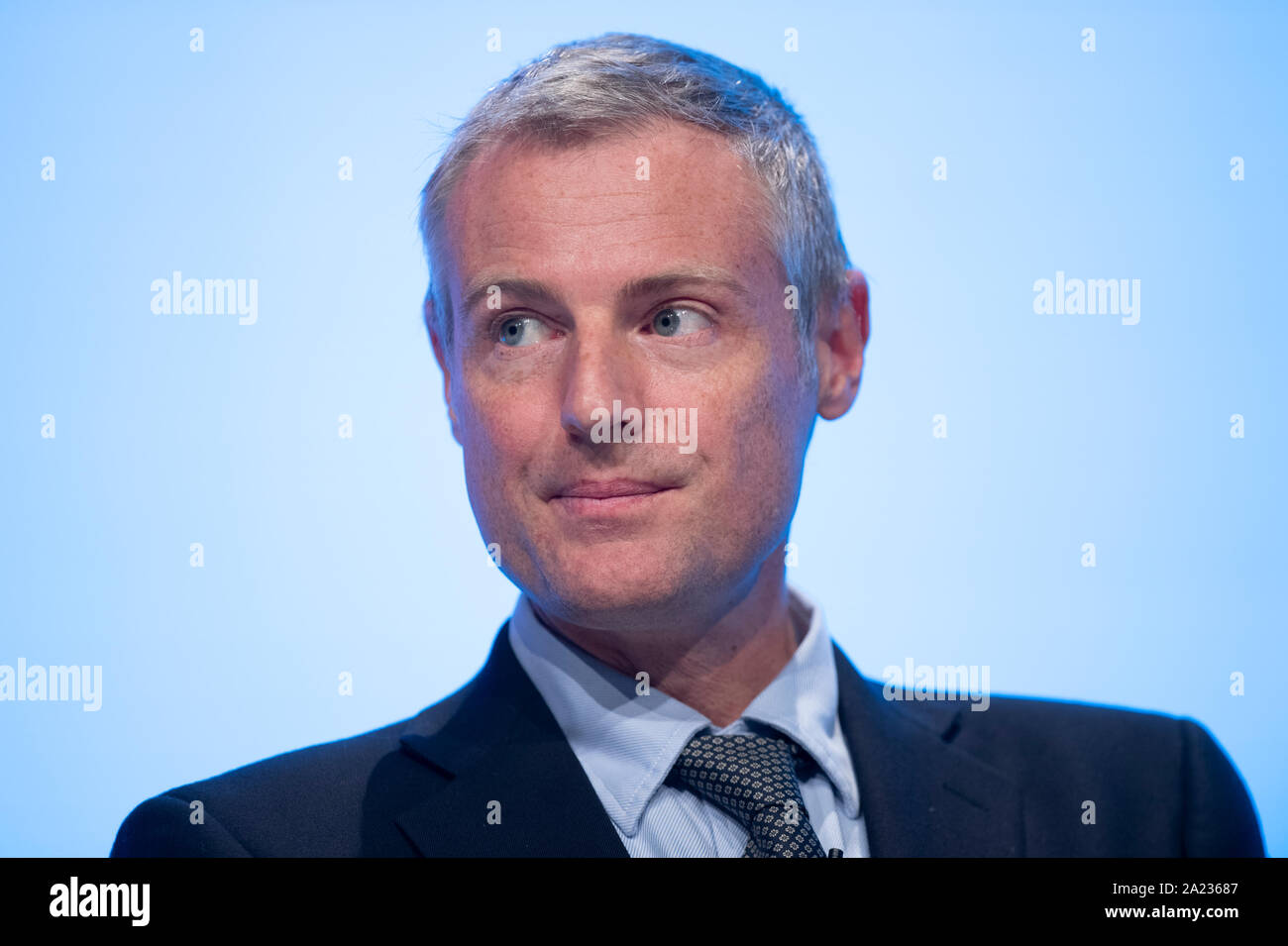 Manchester, UK. 30th Sep, 2019. Zac Goldsmith, Minister of State and MP for Richmond Park speaks at day two of the Conservative Party Conference in Manchester. Credit: Russell Hart/Alamy Live News Stock Photo