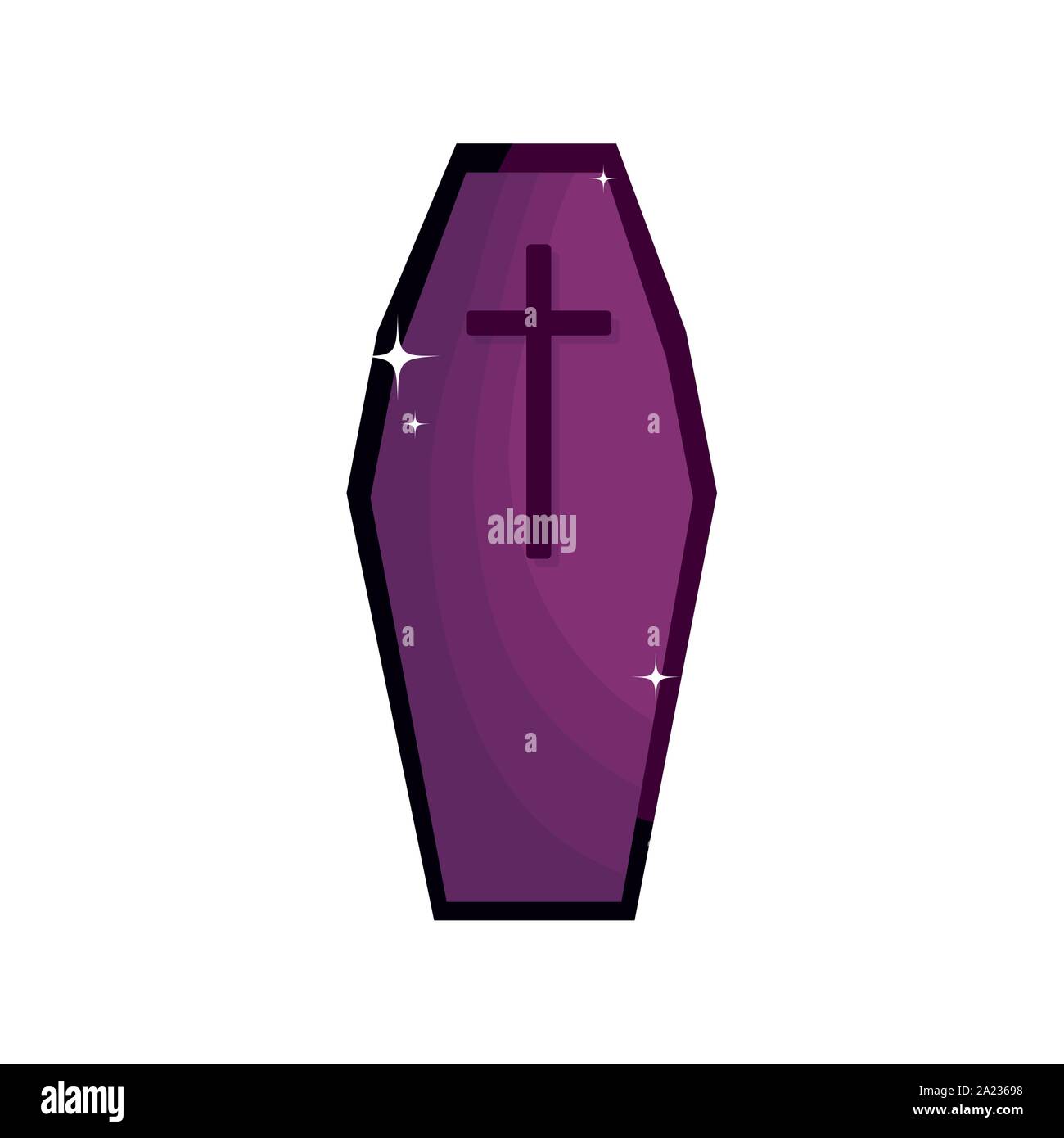 coffin trick or treat happy halloween vector illustration Stock Vector ...
