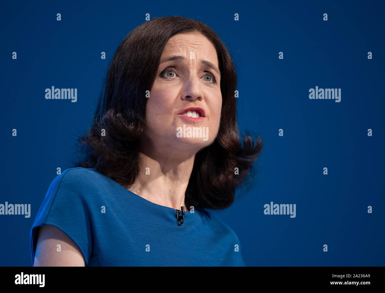 Manchester, UK. 30th Sep, 2019. Theresa Villiers, Secretary of State for Environment, Food and Rural Affairs and MP for Chipping Barnet speaks at day two of the Conservative Party Conference in Manchester. Credit: Russell Hart/Alamy Live News Stock Photo