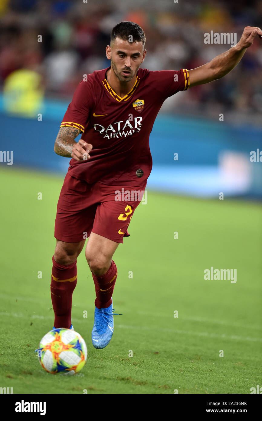 Leonardo Spinazzola Of As Roma Shoots A Penalty Roma 11 08 2019 Stadio Stadio Olimpico Football Friendly Match Pre Season 2019 2020 As Roma Real Ma Stock Photo Alamy
