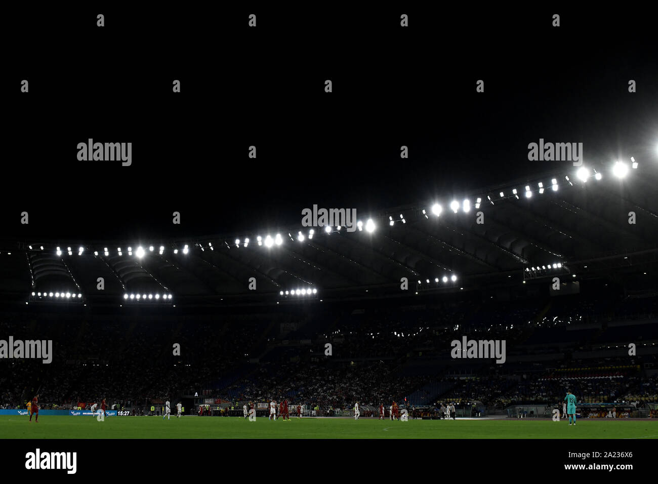 The new light system of the stadium  Roma 11/08/2019 Stadio Stadio Olimpico Football friendly match pre season 2019/2020 AS Roma - Real Madrid  Mabel Stock Photo