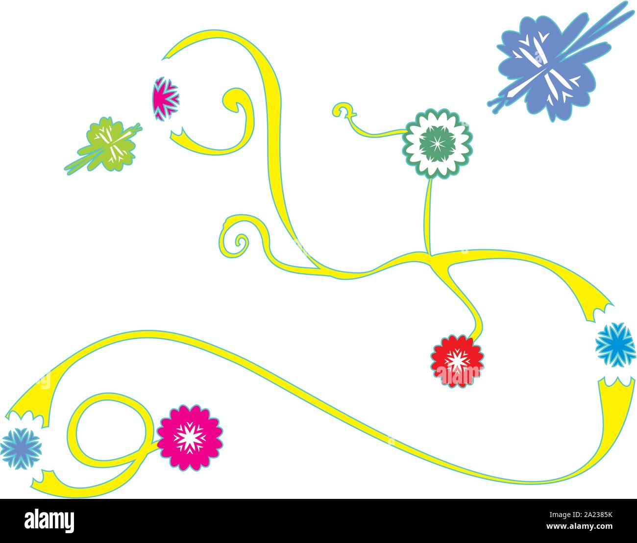 Colorful and funny dancer butterflies flying Stock Vector