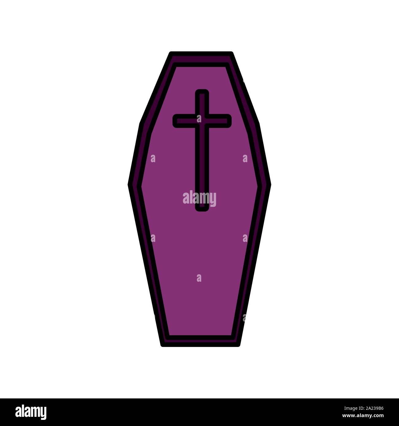 coffin trick or treat happy halloween vector illustration Stock Vector ...