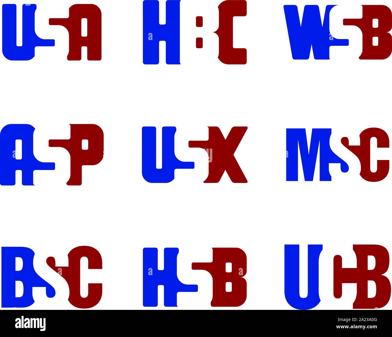 modern initial alphabet letter logo logotype vector art set Stock ...